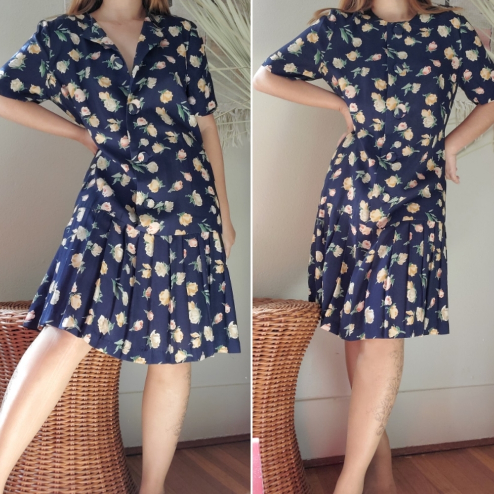 Vintage Floral Shift Dress - Picture 1 of 12